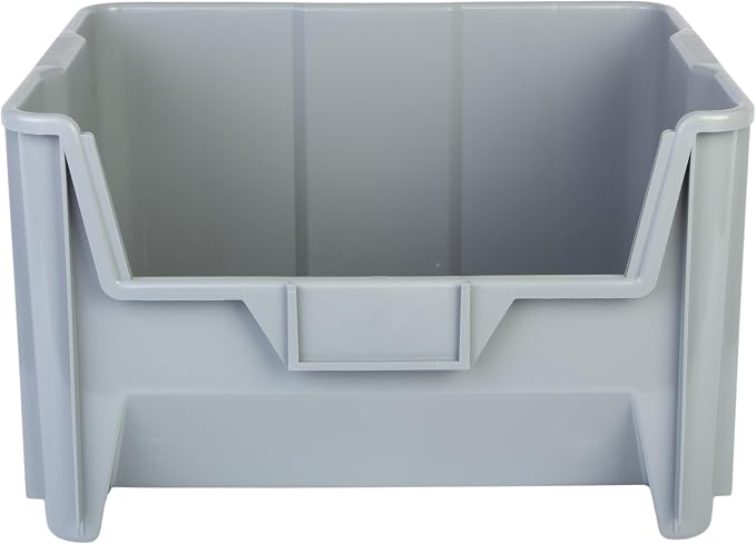 HE HUDSON EXCHANGE 20" x 15" x 12.5" (54 Pack) Plastic Giant Stackable Hopper Bin, Gray - Image 4