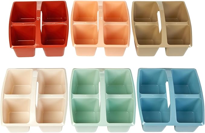 Really Good Stuff 4-Compartment Caddies, Boho, 6-Pack | Classroom Organization - Image 8