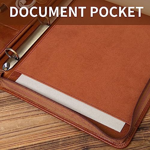 YIWEN Personalized Leather 3 Ring Binder Portfolio for 8.5 x 11” Notepad - Image 5