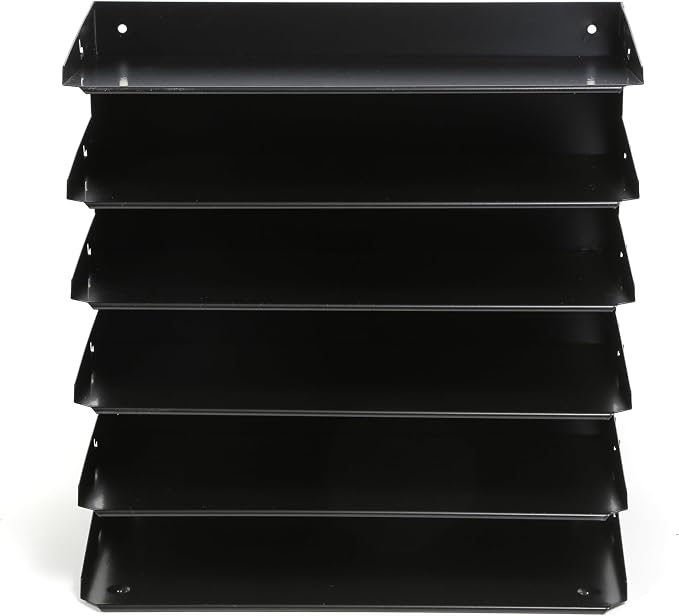 Huron Desktop Horizontal 6-Slot Legal File Binder Organizer Storage Letter Tray, Black Commercial Grade Steel - Image 6