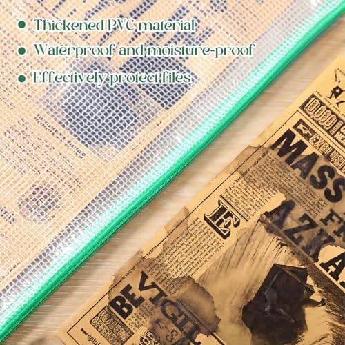 Zhehao 100 Pcs A4 Mesh Zipper Pouch Bag Bulk Green Mesh Pouch with Zipper - Image 3