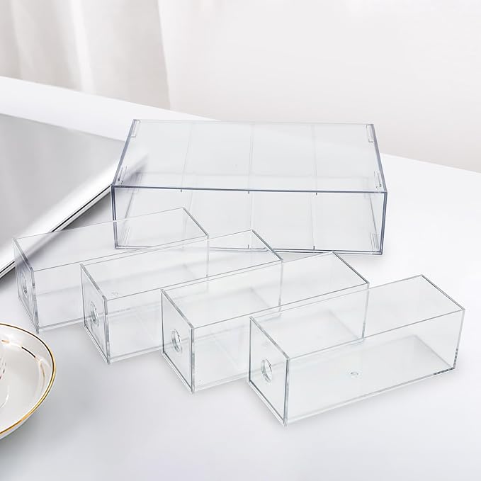 Stackable Organizer Acrylic Storage Drawers, Suitable for Desktop Storage, Office Supplies, Cosmetics, Stationery, Jewelry, Accessories (3) - Image 5