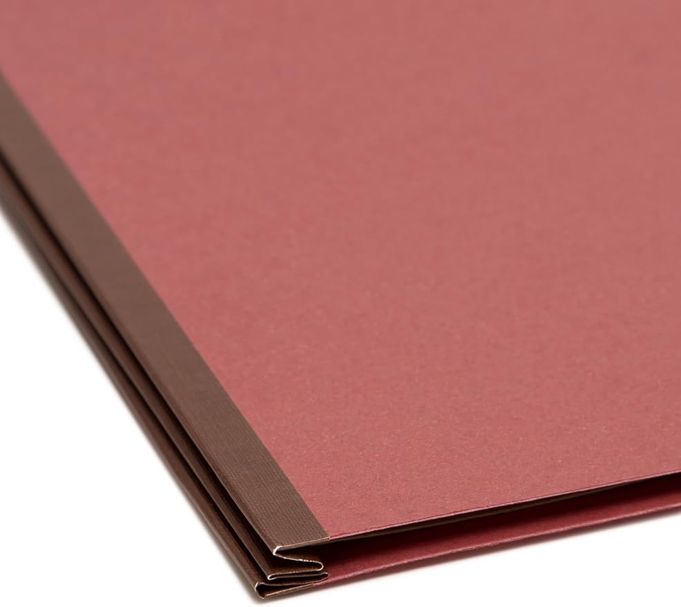 Smead Value Filing 100% Recycled Pressboard Classification File Folder, 1 Divider, 2" Expansion, Legal Size, Red, 10 per Box - Image 4