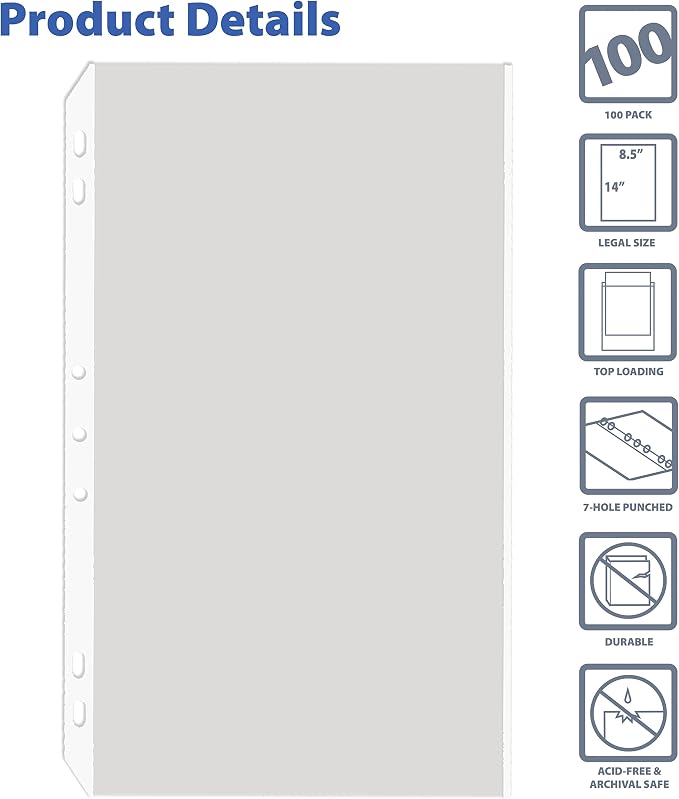 GOLD SEAL 100/Box Legal Size Clear Heavyweight Poly Sheet Protectors,8.5" x 14", 200 Total (Pack of 2) - Image 3