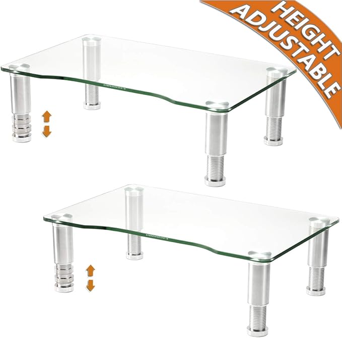 2 Pack Computer Monitor Riser with Height Adjustable Multi Media Desktop Stand for Flat Screen LCD LED TV, Laptop/Notebook/Xbox One,HD01T-201 - Image 8