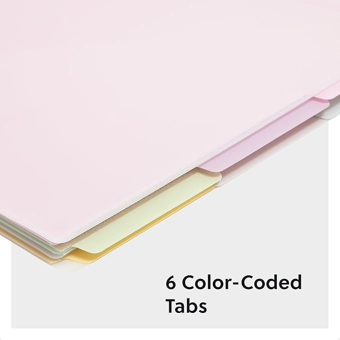 Smead Poly Project Organizer, 6 Tabs, 12 Pockets, Letter Size, Pastel (89208) (Pack of 1) - Image 2