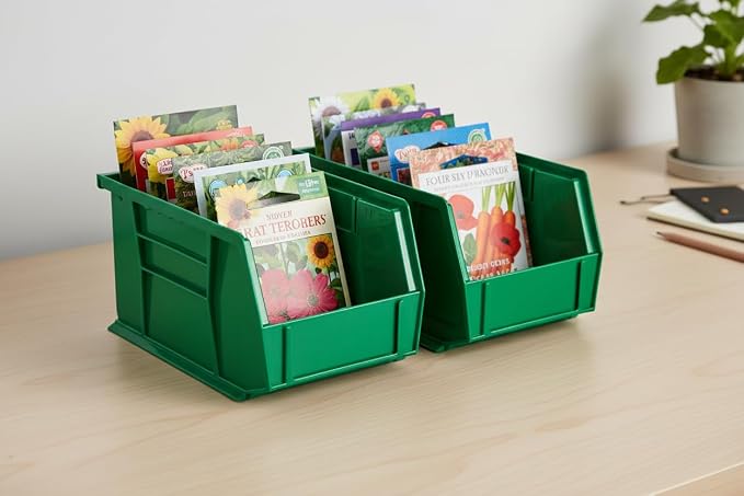 HE HUDSON EXCHANGE 9.5" x 6" x 5" Plastic Stackable Storage Bin, Green - Image 2