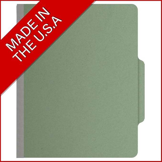 Top Tab Pressboard Folders, Letter Size, 2" exp, Fasteners Pos #1 & #3, Green (Box of 25) - Image 5