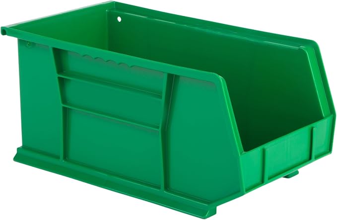 HE HUDSON EXCHANGE 15" x 8" x 7" (12 Pack) Plastic Stackable Storage Bin, Green by HudsonExchange