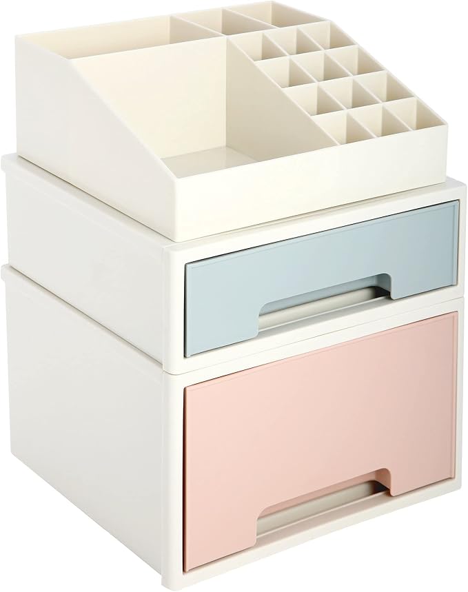 Desktop Organizer, Stationery Organizer Box, Pen/Pencil, Remote Control, Office Supplies, Business Card Holder, Free Combination, [TBF-05] w/ 2 Drawers + 16 Slots - Image 8