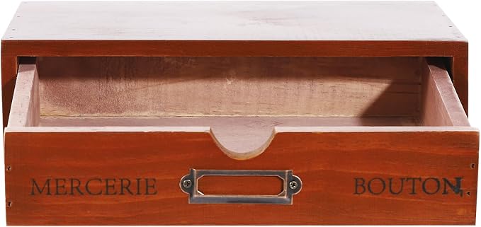 Wooden Desktop Organizer, 5PCS Retro Storage Cabinet Box with Drawers, Mini Tabletop Craft Box Cosmetic Storage Drawer, Portable Desk Letter Mail Sorter for Office Home (Brown) - Image 7