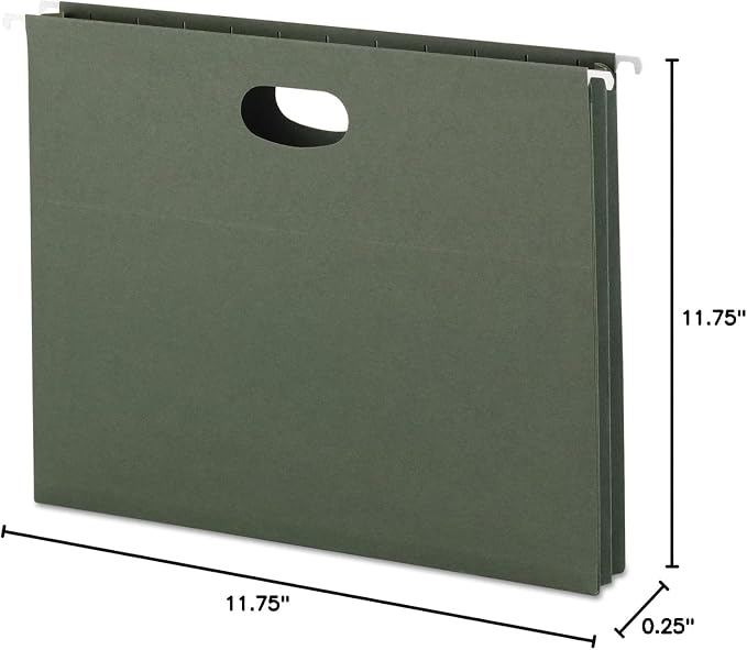 Smead Hanging File Pocket with Full-Height Gusset, 1-3/4" Expansion, Letter Size, Standard Green, 25 per Box (64218) - Image 4