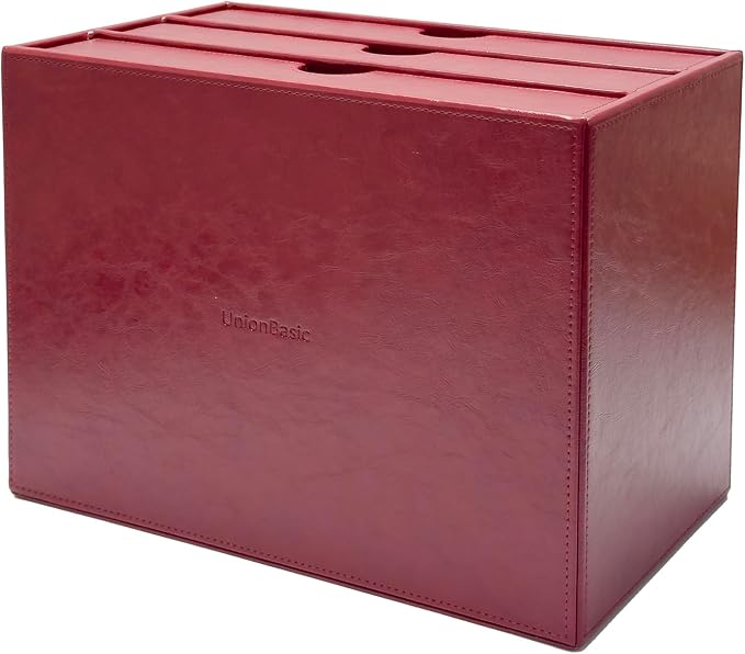 UnionBasic Document Organizer, 3-Drawer File Cabinet Document Storage Box, Office Desktop Filing Organizer, Burgundy - Image 7