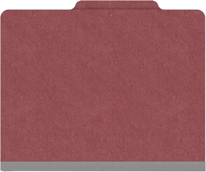 Top Tab Pressboard Folders, Letter Size, 2" exp, Fasteners Pos #1 & #3, Dark Red (Box of 25) - Image 3