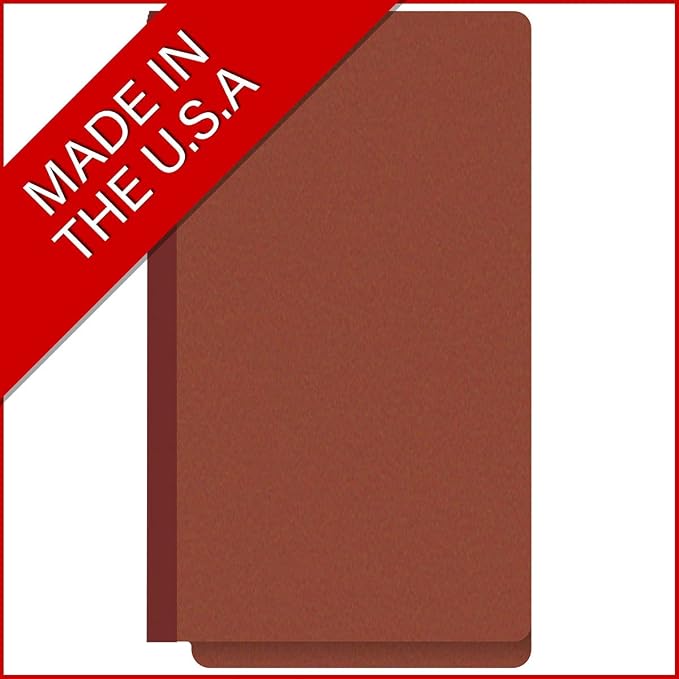 Ecom Folders End Tab Pressboard File Folders | Legal Size 25 Pt Stock with 2" Tyvek Expansion | Full Cut Tabs for Medical Charts, Legal Documents & Office Records | Brick Red, Box of 25 - Image 5