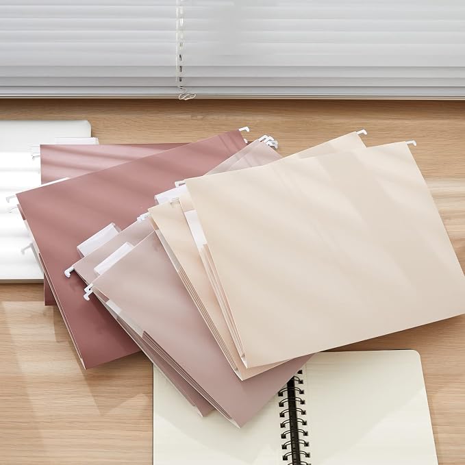 Y YOMA Letter Size - 6 Pack Extra Capacity Hanging File Folders Accordion Decorative File Folder Cute Colored Hanging Folder Organizer for Office Home with 1/5-Cut Adjustable Tabs, Mocha Color - Image 9