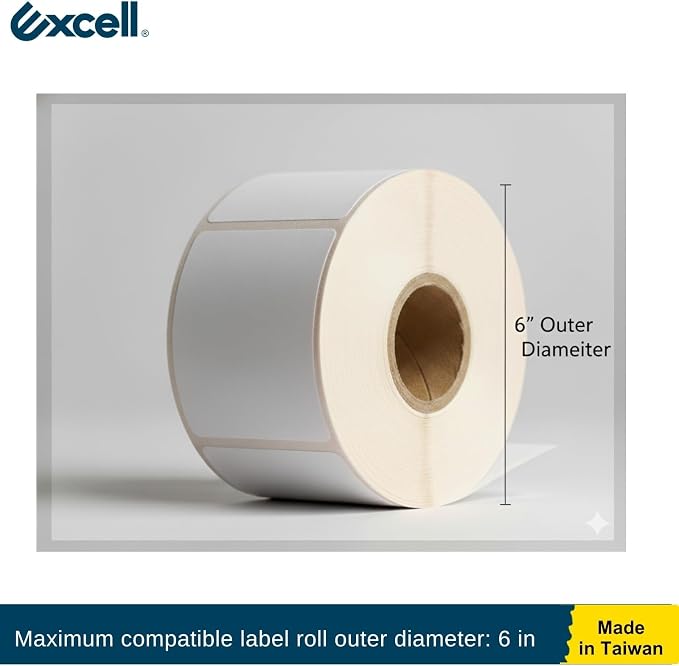 Excell LD-618 Multi-Roll Metal Table Label Dispenser (Fits up to 6.5") | Sturdy metal dispenser with 4 non-slip suction cups. Removable dividers for multi-roll labels up to 6.5". Easy peeling. - Image 6
