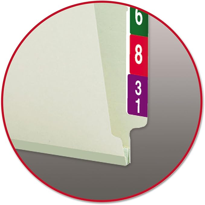 Smead End Tab Pressboard Fastener File Folder with SafeSHIELD Fasteners, 2 Fasteners, 1" Expansion, Legal Size, Gray/Green, 25 per Box (37705) - Image 2