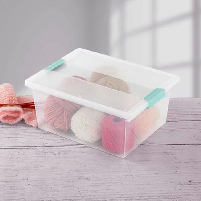 Sterilite Deep Clip Box, Clear Storage Bin with Latching Lid, 4 Pack - Image 5
