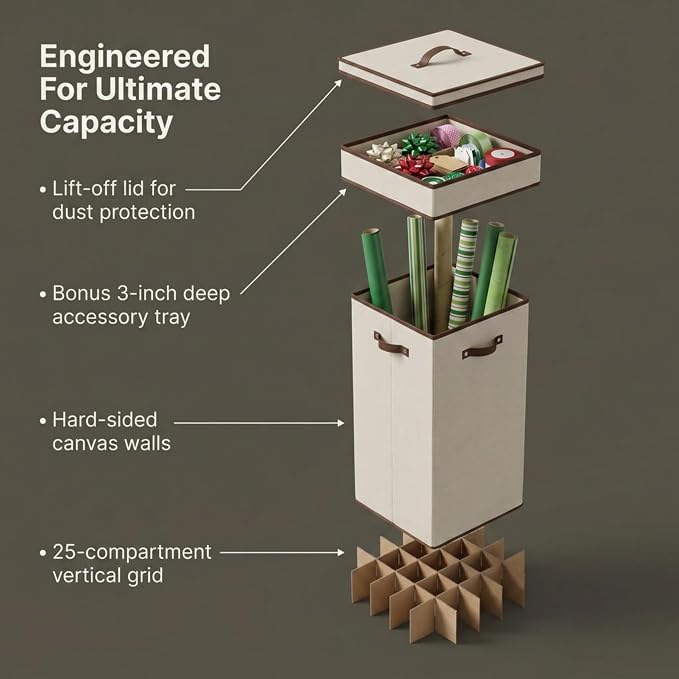Household Essentials Gift Wrapping Paper Organizer - Image 5