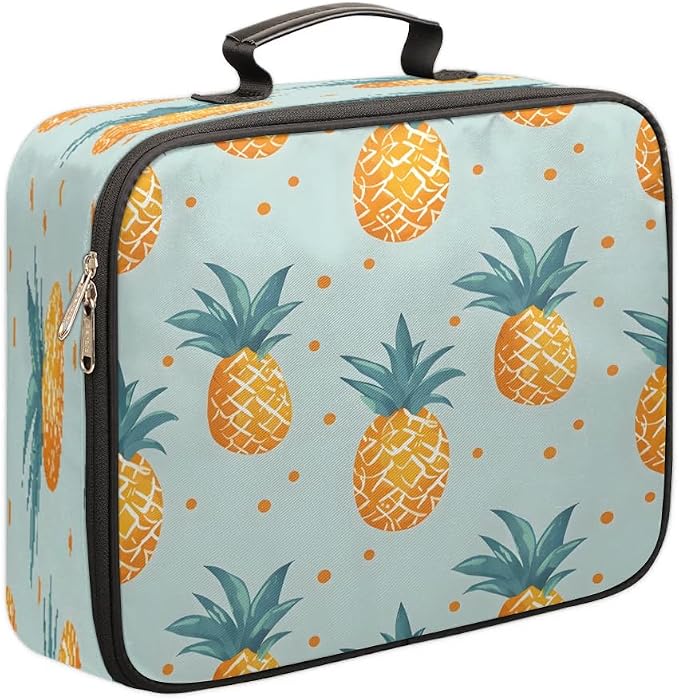File Organizer Pineapples Fruit Print Document Organizer with Handle Portable File Organizer Bag Home Travel Storage Bags for Files Laptop Certificates by Gublec