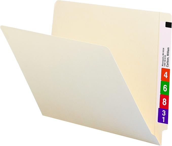 Smead 100% Recycled End Tab File Folder, Shelf-Master® Reinforced Straight-Cut Tab, Letter Size, Manila, 100 per Box (24160) by SMEAD