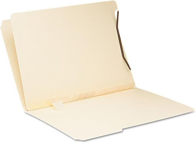 Smead Self-Adhesive Folder Divider, 1" Twin Prong Fastener, Letter Size, Manila, 100 per Box (68027) - Image 3