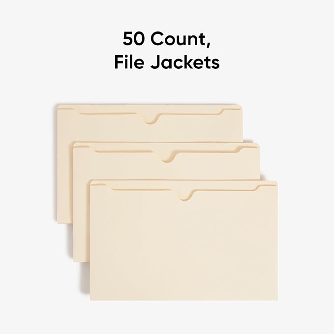 Smead File Jacket, Reinforced Straight-Cut Tab, 2" Expansion, Legal Size, Manila, Value Filing Pack of 50 - Image 4