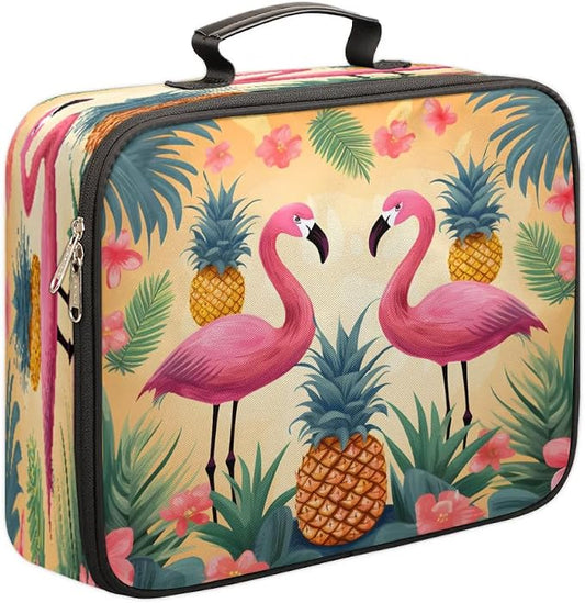 File Organizer Tropical Leaves Flamingo Pineapple Document Organizer with Handle Portable File Organizer Bag Home Travel Storage Bags for Files Laptop Certificates by Gublec
