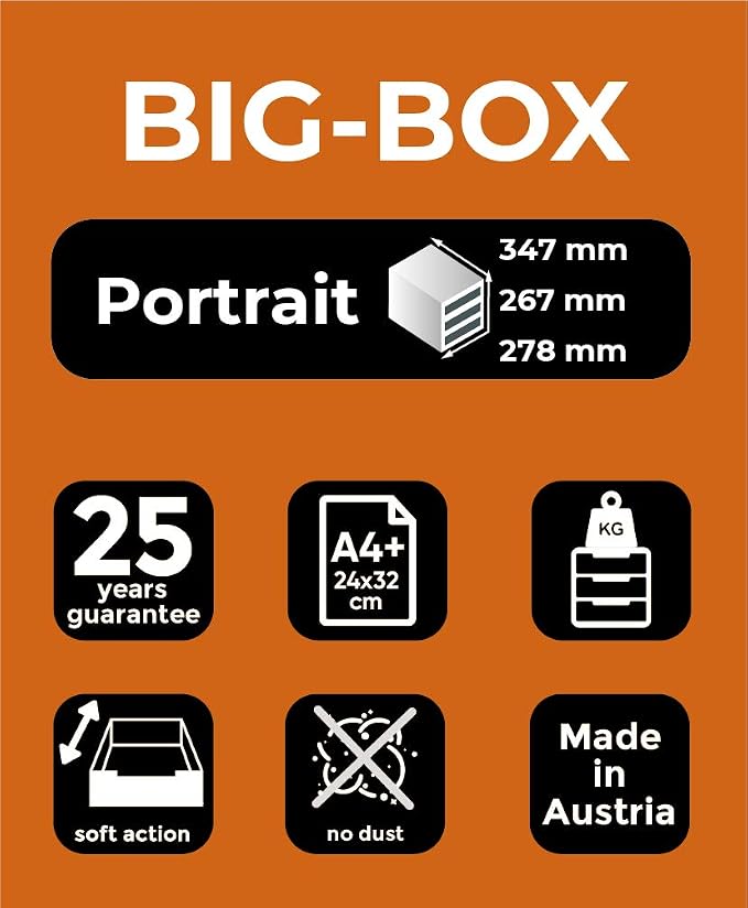 Exacompta Big-Box Office, 4 Drawers - Light Grey/Stone Grey - Image 4