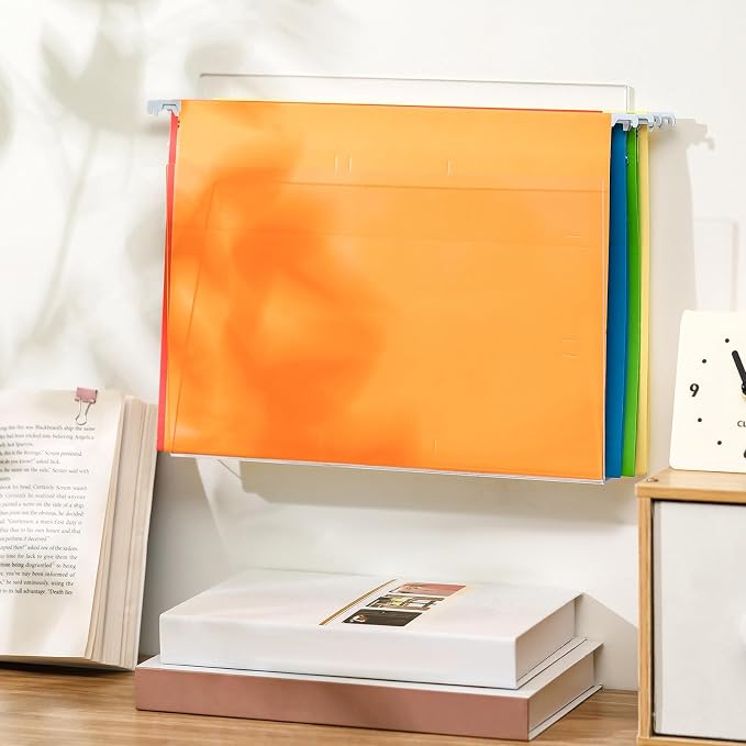 4 Pcs 12 Inch Acrylic Wall File Holder Tablet or Patient Chart Holder with Open Sides Medical Files Hanging Organizer for Wall Hardware for School Office Home (Square Style) - Image 4