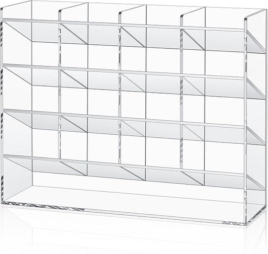 MotiMind Acrylic Pen Organizer Storage for 200 Markers Vertical Marker Organizer Acrylic Pen Display Holder for Office Desk Desktop Stationery Pencil Storage, Clear, 13 x 4 x 10.2 Inch by MotiMind