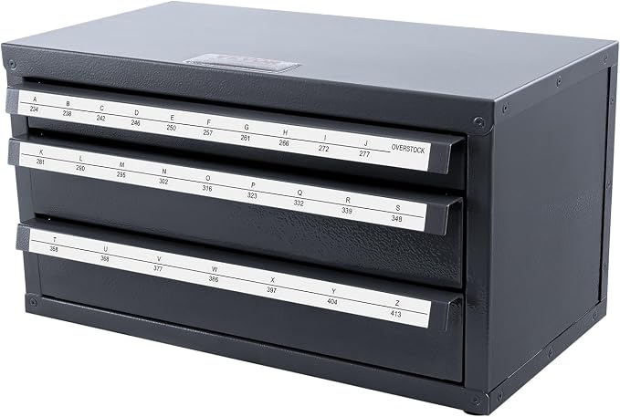 VEVOR Drill Bit Dispenser Cabinet, Three-Drawer Drill Bit Dispenser, Drill Bit Organizer Cabinet Cold Rolled Steel, 27-Compartment Drill Dispenser Organizer Cabinet Holder for Letter Sizes A to Z - Image 11