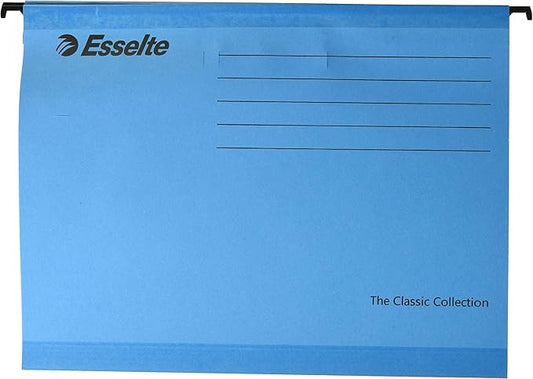 Esselte Classic Reinforced Suspension File, A4, Pack of 25, Tabs Included, Blue, 90311 by Unknown