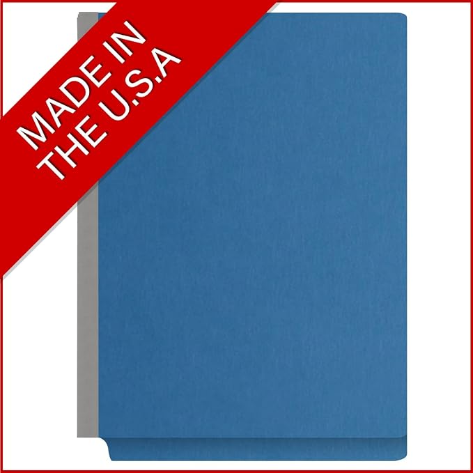 25 Pt. Pressboard Classification Folders, Full Cut End Tab, Letter Size, 1 Divider, Royal Blue (Box of 10) - Image 5