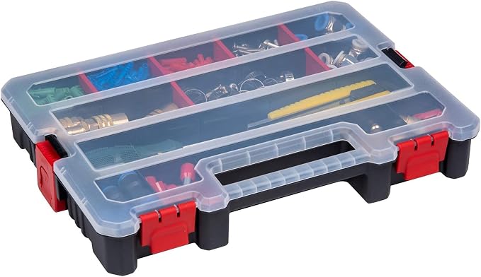 Small Parts Organizer Box – Stackable Hardware Storage Case with 20 Compartments & 12 Dividers – Heavy-Duty Nylon Screw, Drill Bit, Nut & Bolt Organizer for Garage, Toolbox, Workshop - Image 4