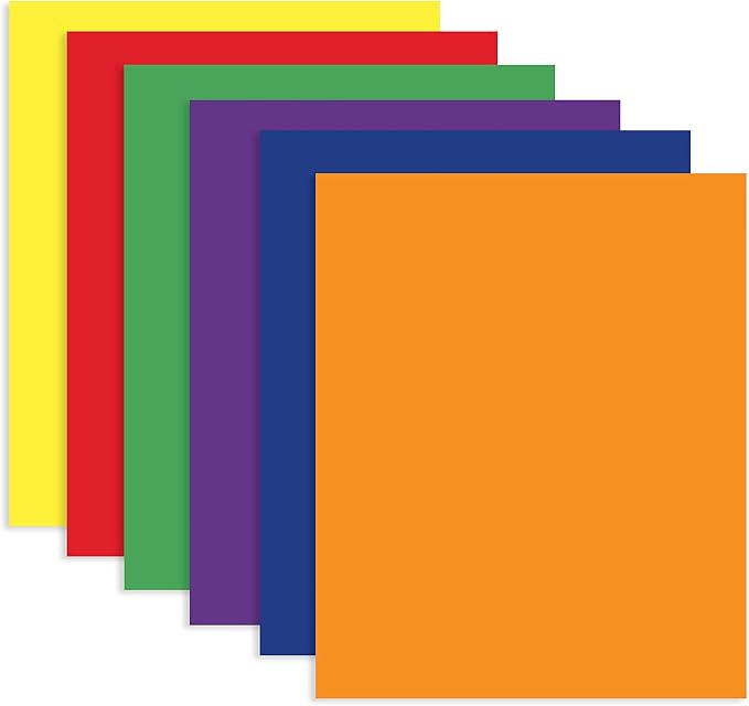 BAZIC Products Assorted Color Paper 2-Pocket Folder, 6-Set | two interior pockets; Holds 8.5 x 11 in sheets by BAZICProducts