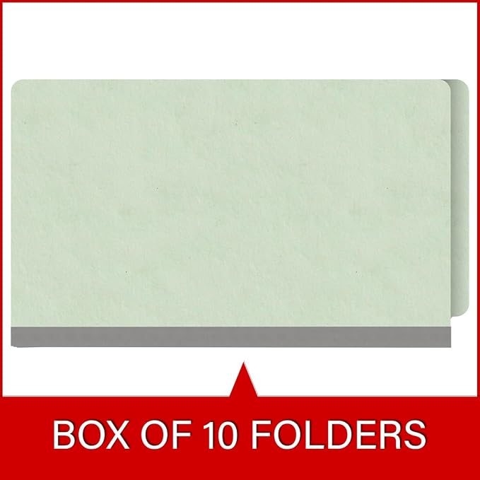Ecom Folders End Tab Pressboard File Folders | Legal Size 25 Pt Stock with 2" Tyvek Expansion | Full Cut Tabs for Medical Charts, Legal Documents & Office Records | Pale Green, Box of 25 - Image 6