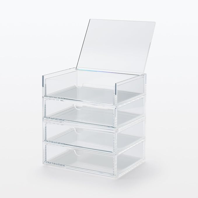 MUJI Acrylic Stackable 2 Drawer Sorage Case with Lid, Small, 17.5 cm Width x 13 cm Depth x 9.5 cm Height - Image 9
