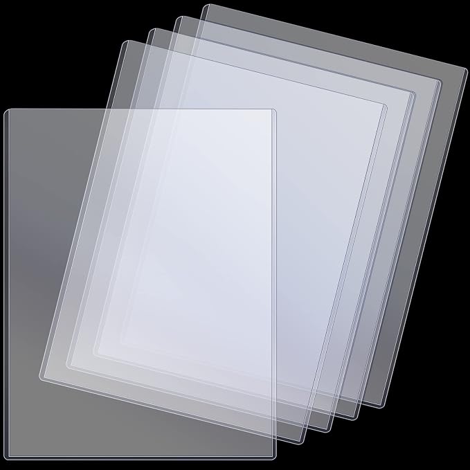 Teling 5 Pcs 8.5 x 11 Inch Rigid Sheet Protectors, Clear Plastic Document Sleeves, Hard Document Holder, Birth Certificate Protector Certificate Holder Clear Paper Protector for Important Documents by Teling