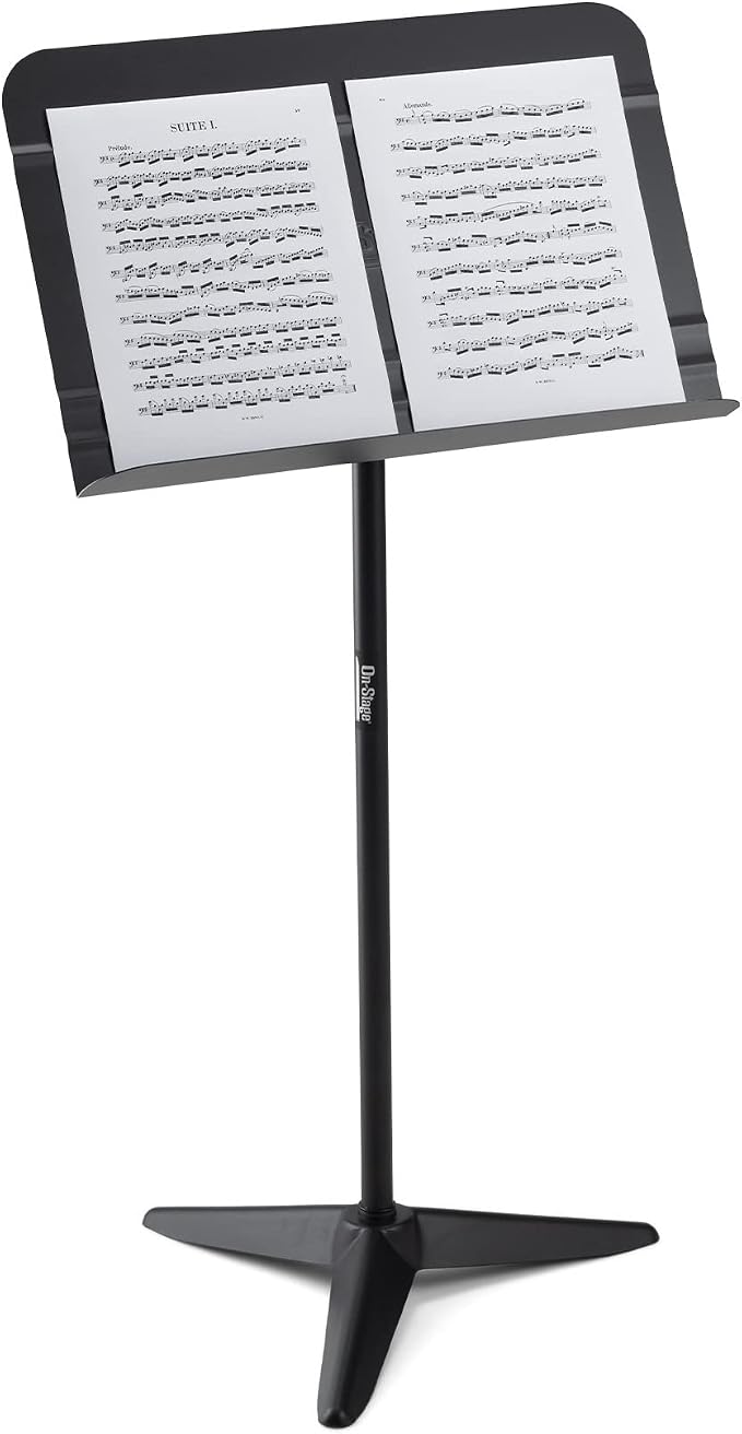 On-Stage SM7711B Orchestra Music Stand (Professional Orchestral Setup for Sheet Music Pages, Scores, and Books, Adjustable Height and Angle, 8 lb Capacity, Cart Compatible, Steel and Aluminum, Black) - Image 3