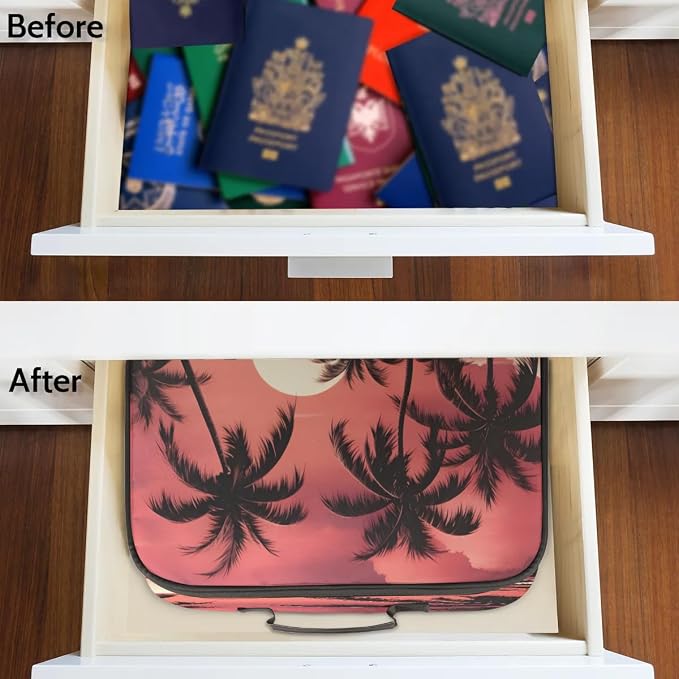 File Organizer Coconut Trees Seaside Document Organizer with Handle Portable File Organizer Bag Home Travel Storage Bags for Files Laptop Certificates - Image 6