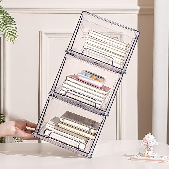 clear Drawer-Type Plastic Storage Box Bins Organizer，Family First Aid Kits Medicine cabinet Box Organizer,Closet ，Shelf，Ointments, Adhesive Bandages，Cosmetics,Office Items (clear, 2L Extra Large) - Image 5