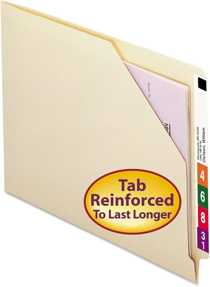 Smead End Tab File Jacket, Shelf-Master Reinforced Straight-Cut Tab by SMEAD
