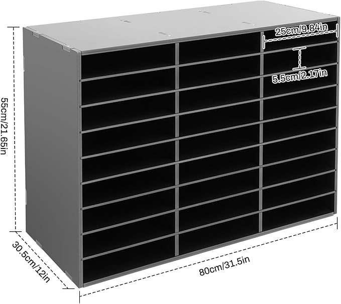 27-Slot PVC Literature Organizer Black Desktop File Sorter Office Storage | Removable Dividers, 110Lbs Load Capacity Thickened PVC, Semi-Open Structure, Quick Assembly, Bonus Sandpaper & Gloves - Image 5
