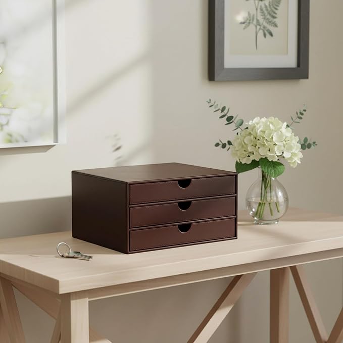 UnionBasic Document Organizer, 3-Drawer File Cabinet Document Storage Box, Office Desktop Filing Organizer, Port Royale | Document Storage Box, Office Desktop Filing Organizer - Image 6