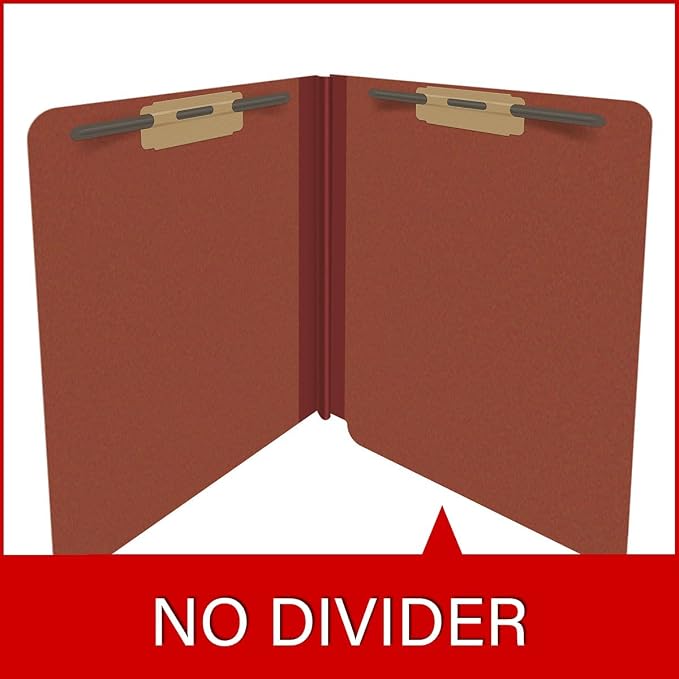 25 Pt. Pressboard Classification Folders, Full Cut End Tab, Letter Size, No Dividers, Brick Red (Box of 25) - Image 8