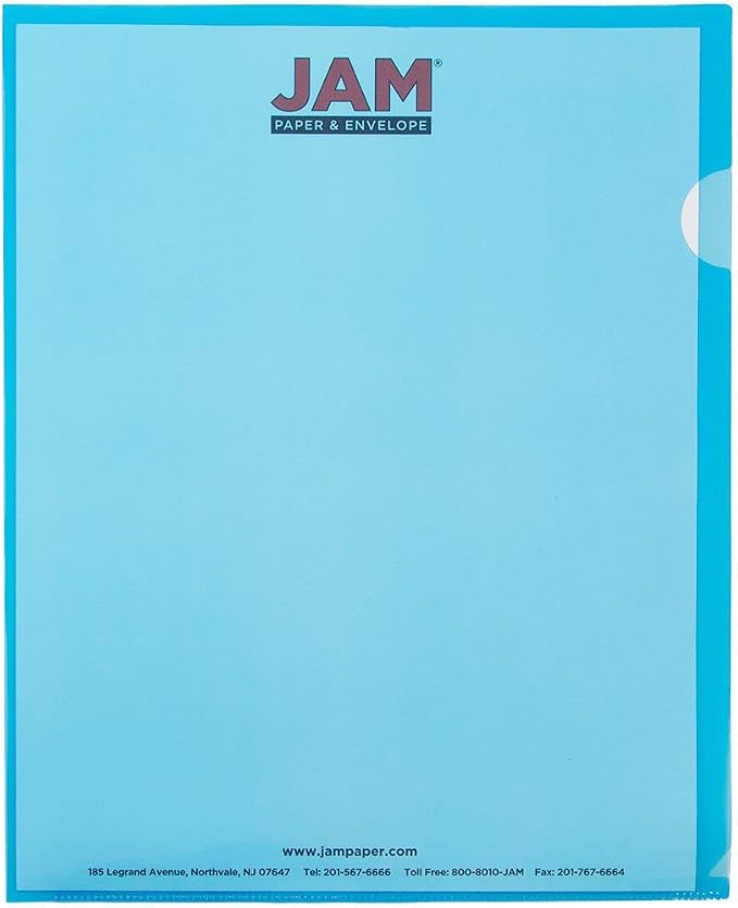 JAM PAPER Plastic Sleeves - Letter Sized - 9 x 11 1/2 - Blue Project Pockets - 12 Page Protectors/Pack - Image 2
