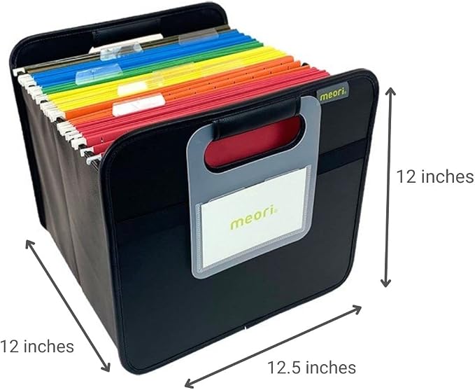 meori Foldable Storage File Box w/ Hanging Rails Rewritable Label Fabric … - Image 2
