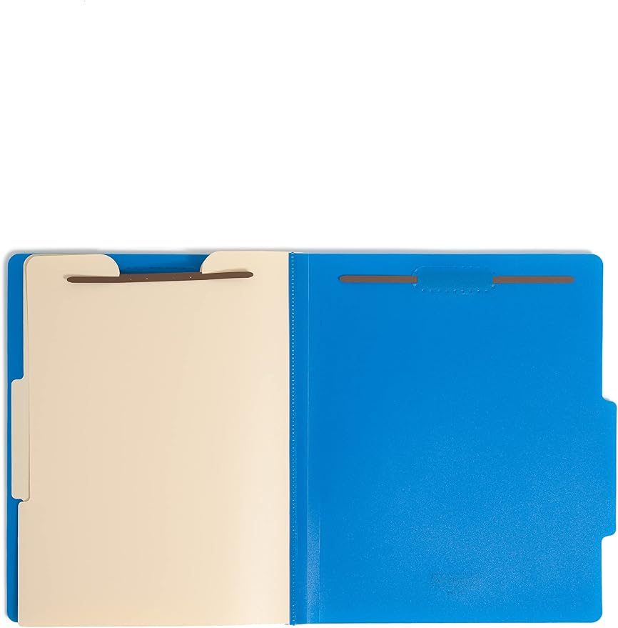Smead Poly Classification Folder, 2 Dividers, 2" Expansion, 2/5-Cut Tab, Letter Size, Blue, 10 per Box (14045) - Image 2